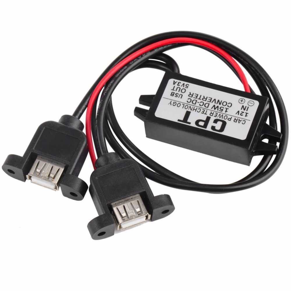 Araba Gücü Teknolojisi Şarj Cihazı DC Dönüştürücü Modülü Tek bağlantı noktası 12V - 5V 2/3A 15W Mikro USB kablosu Dayanıklı