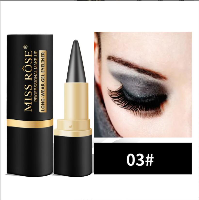 Miss Rose Long-Wear Gel Eyeliner Smudge-proof Solid Pencil Eyeliners Felt Tip Liner Pen Waterproof Solid Formula