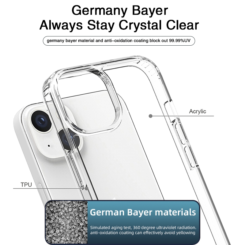 Capa de telefone transparente para iPhone 1,5 mm TPU Tampa para 14 14Pro 14 Casos Pro Max