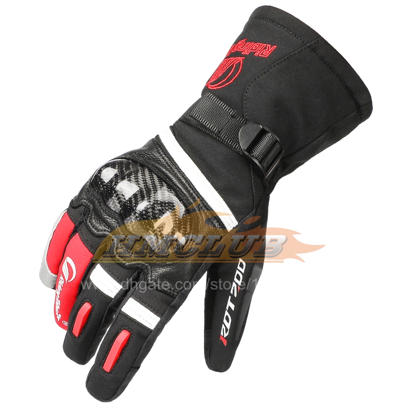 ST752 Men Women Winter Gloves Motorcycle Riding Warm Waterproof Windproof Reflective Skiing Gloves Carbon Fiber Fist Protector