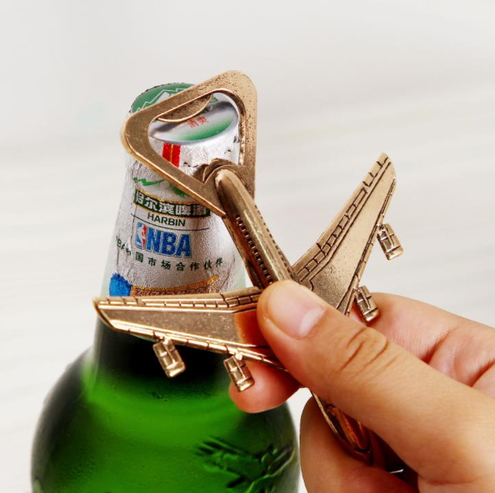 2 Style Airplane Bottle Openers Antique Plan Shape Wedding Party Party Favors Kitchen Aluminium Alloy Beer Opener Perfect Travel Aviation Gift Box för Pilot SN352