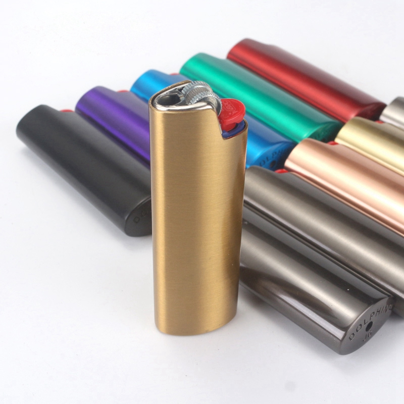 Étui à briquet intérieur remplaçable en métal coloré pour fumer, gaine, coque de protection, portable, design innovant, porte-cigarette pour tabac aux herbes sèches