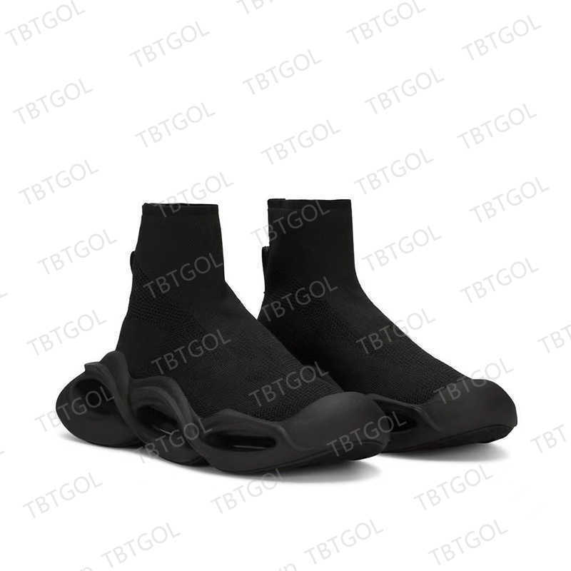 TBTGOL Мужские дизайнерские кроссовки со средним берцем Wave из эластичной сетки Носки Технические 3D вязаные кроссовки в форме носков Модные белые черные резиновые кроссовки