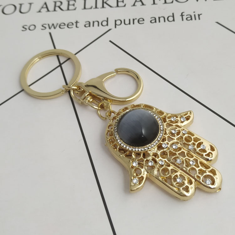Creative Fatima's Hand Keychain Pendant Versione coreana Devil's Eye Bag Car Jewelry Portachiavi Accessori regalo