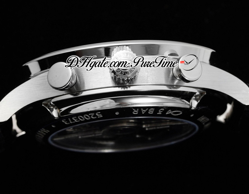 RSF IW3716 A7750 Montre chronographe automatique pour homme Boîtier en acier de 41 mm Cadran vert Marqueurs argentés Bracelet en cuir noir Super Edition Montres ETA Puretime 02D4