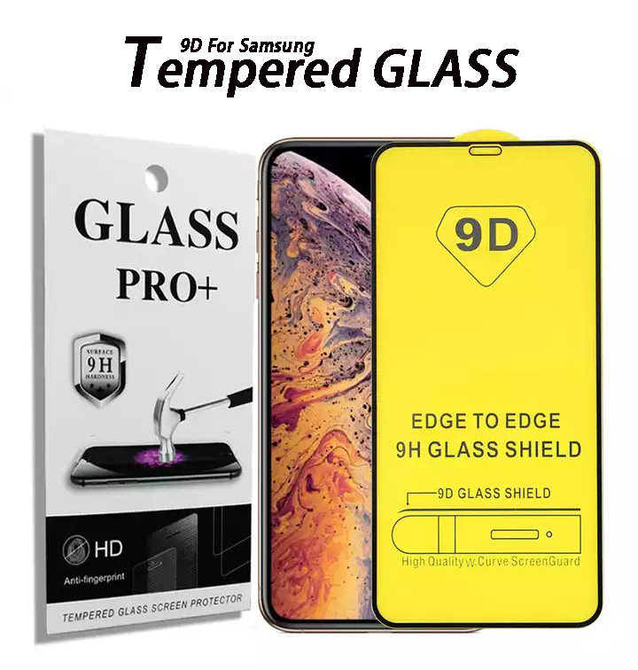 Tempererat glas 9D-skärmskydd för Samsung S20 S21 Fe A11 A21 A31 A41 A51 A71 A81 A91 4G 5G Anti-Scratch Protective Film med detaljhandelspaket