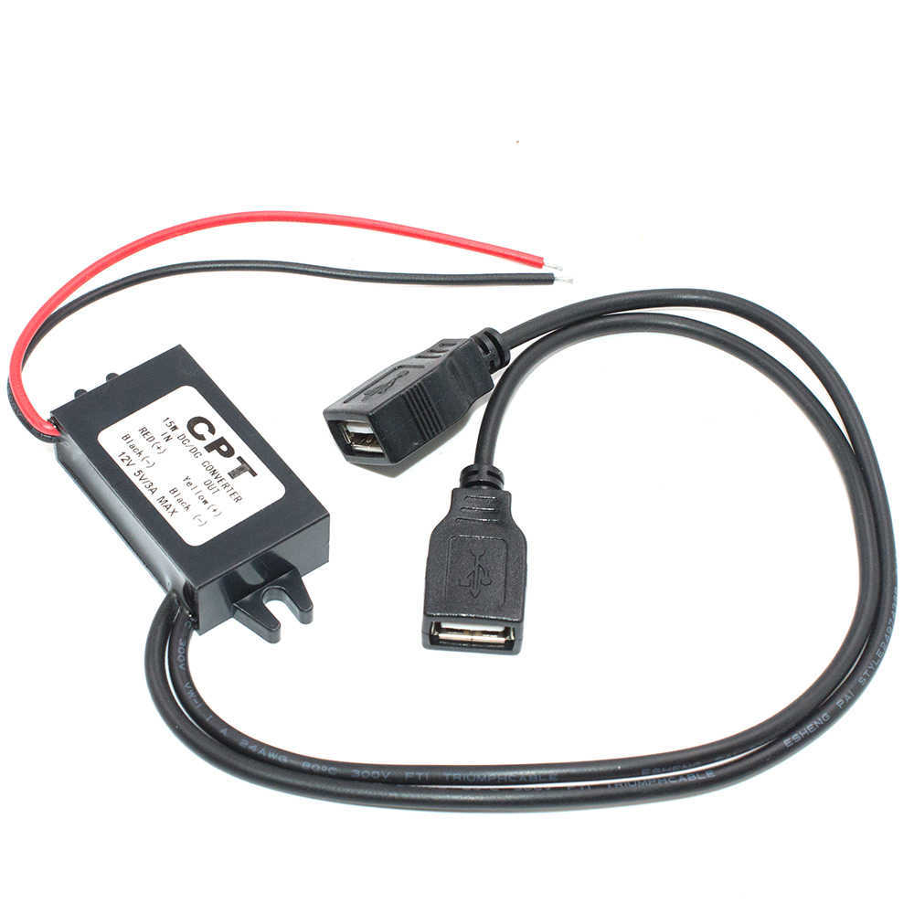 3A 12 V do 5 V Dual USB Adapter Power Adapter Converter Moduł Moduł złącze Ładowarka samochodowa do wyjścia