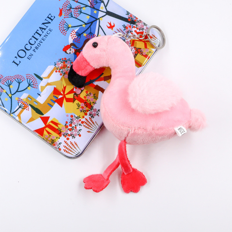 Ins Red Flamingo Car Key Chain Pendant Doll Doll Dollぬいぐるみおもちゃバッグペンダントクリエイティブガールギフト
