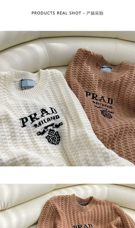 女性のセーターデザイナー秋と冬2022年新しい印刷揚げ生地ツイストニッティングプルオーバーカシミアハイバージョンセーター女性21ob
