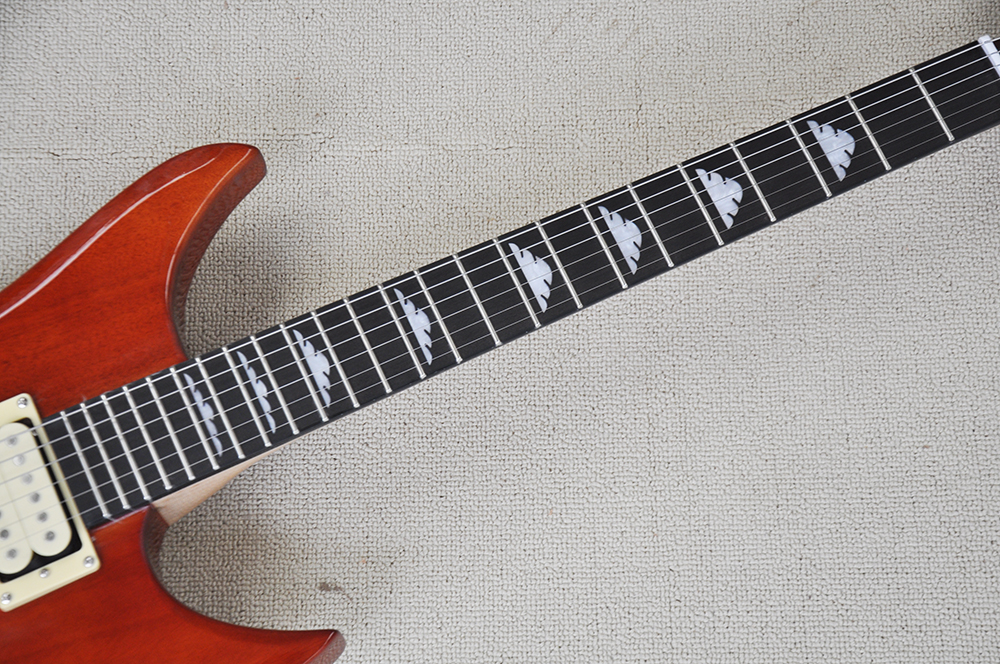 Guitare électrique à col rouge avec manche en palissandre HUmbuckers 24 frettes personnalisables