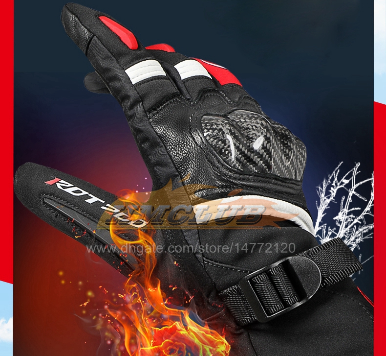 ST752 Men Women Winter Gloves Motorcycle Riding Warm Waterproof Windproof Reflective Skiing Gloves Carbon Fiber Fist Protector