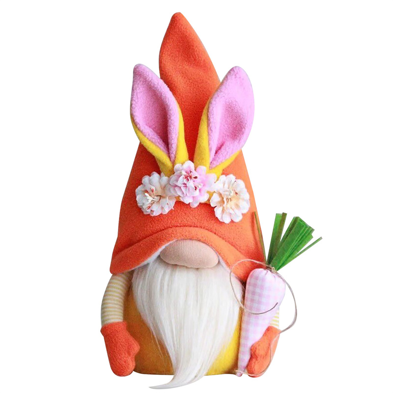 Paskalya Partisi Çocuk Peluş Toys Tavşan Gnome Havuç Bebek Kız Hediyeleri Bunny Ev Dekorasyon