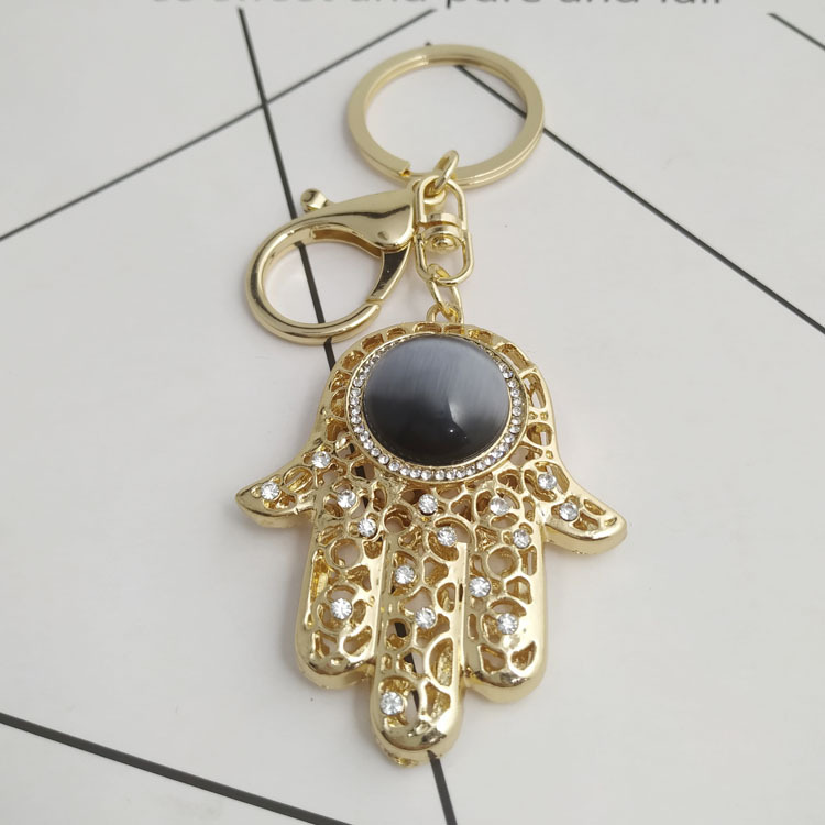 Creative Fatima's Hand Keychain Pendant Versione coreana Devil's Eye Bag Car Jewelry Portachiavi Accessori regalo