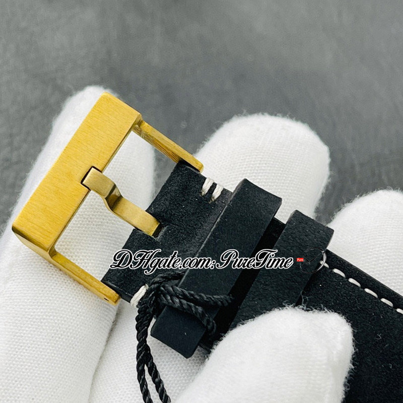 ZF Bronze 7925 A2824 Automatisk herrklocka Grey Dial Vintage Black Leather Strap Super Edition Watches Eta Puretime C26