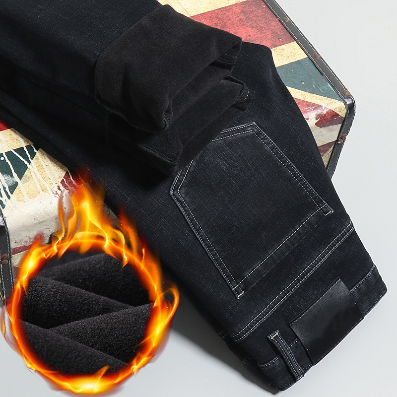 Calça jeans de jeans calça calça calça masculina estirada de outono de outono jeans de jeans de algodão lava-lados