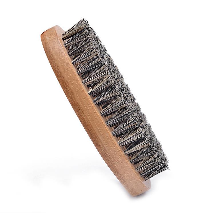 Accueil Jardin Hoids Natural Bristle barbe Moustache Brosse rasage de broussailles Face Massage Round Bois Round Brosses de barbe faite ￠ la main SN356