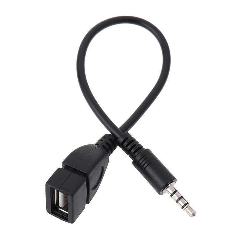 3,5 mm svart bil Aux -ljudkabel till USB Electronics for Play Music Headphone Converter