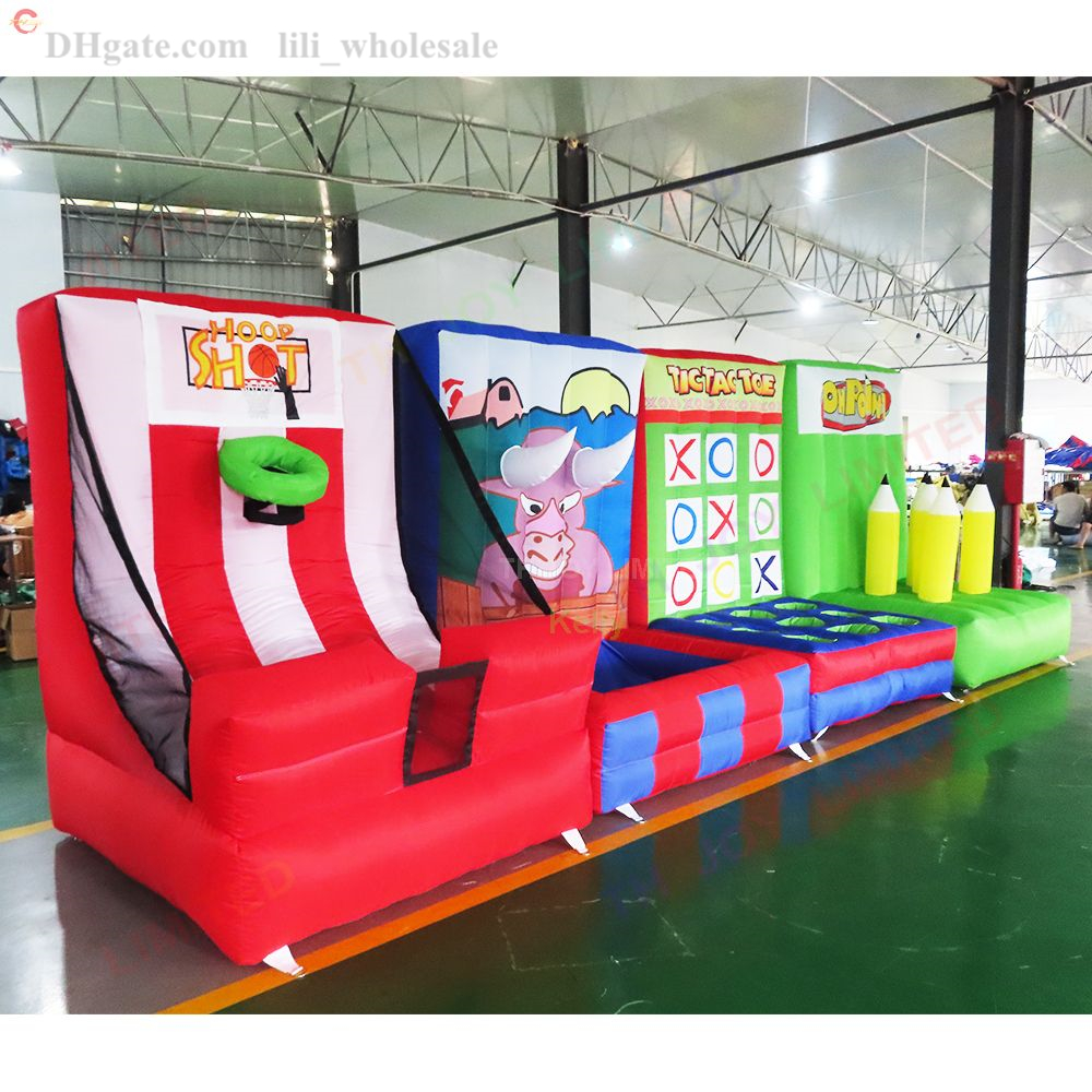 Free Delivery outdoor Advertising Inflatables activities commercial 4 in 1 inflatable carnival games for sale
