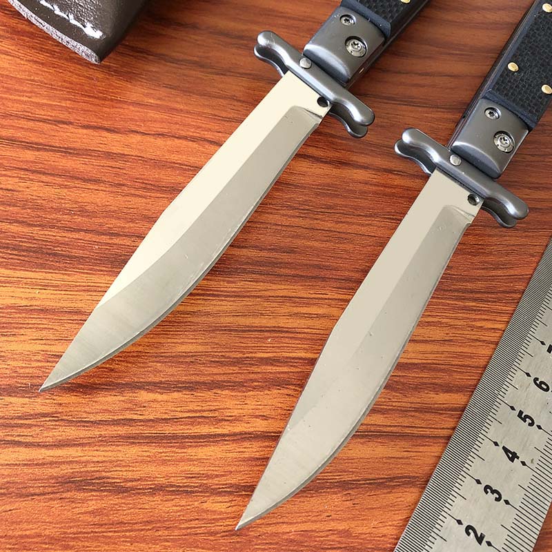 New 9 Inch US Italian Style Automatic Knife Stiletto Mafia CNC Grinding Single Action G10 Handle Tactical Survival Auto Pocket Kni5671041