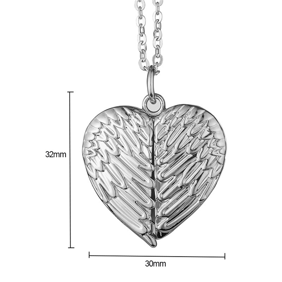 Logo personnalisé Sublimation Photo médaillon collier médaillon commémoratif pendentif collier ailes d'ange cadeau anniversaire Saint Valentin présent