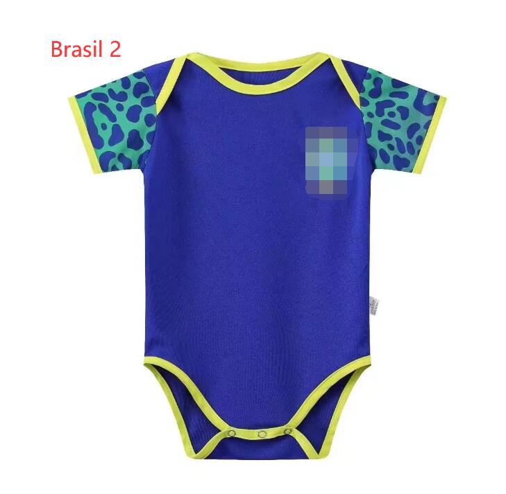 Baby Kids Vêtements Argentine Brésil Football Rompères Oneck Multi-couleurs à manches courtes 2787532