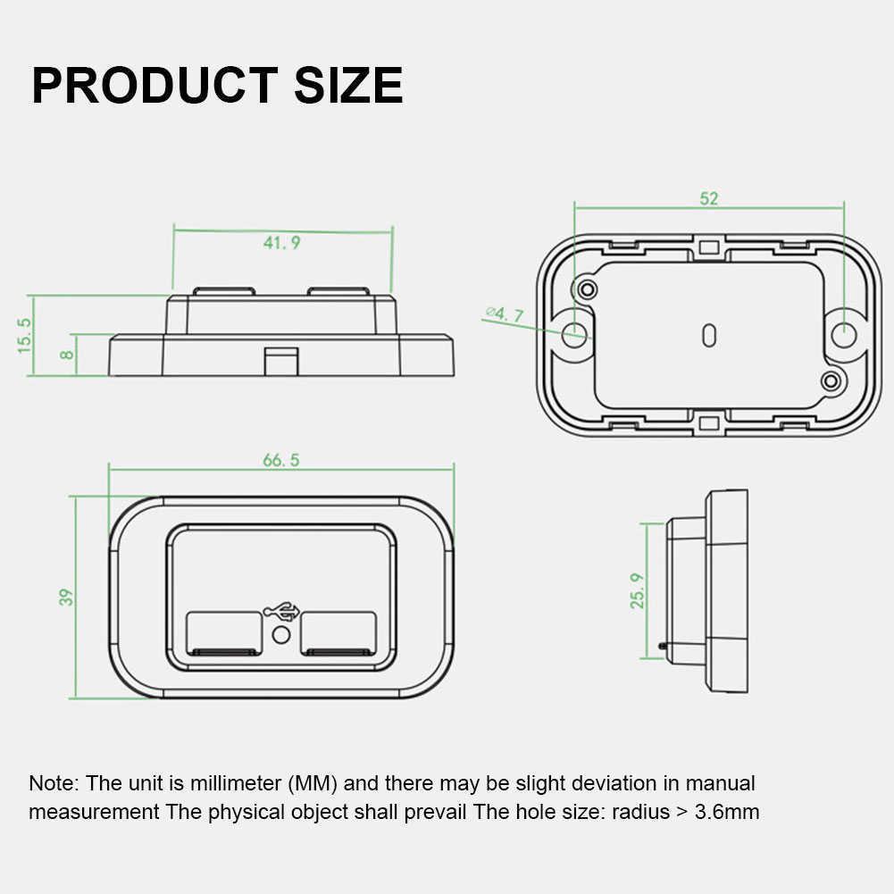 Dual USB Car Charger Socket Adapter 4.8A 3.1A 12V/24V Usb Splitter Outlet Power for Camper Truck Boat RV