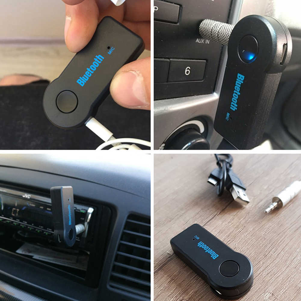 2 i 1 tr￥dl￶s Bluetooth-kompatibla mottagare s￤ndare Adapter 3.5mm telefon aux ljud mp3 bil stereo musik