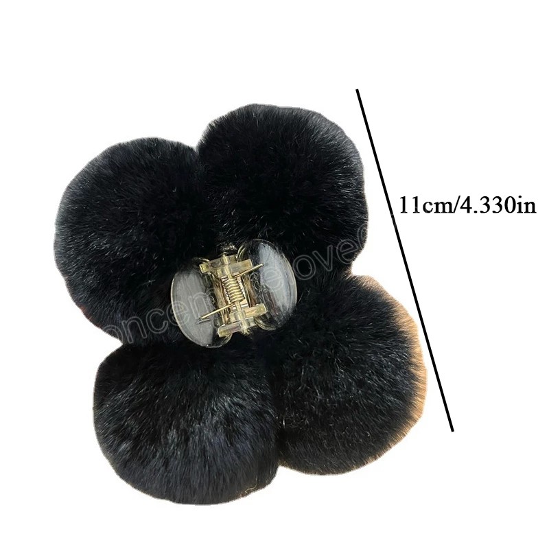 Tempérament hivernal faux lapin griffes barrettes de poils de cheveux saisir la peluche de la tête Clipage Headswear