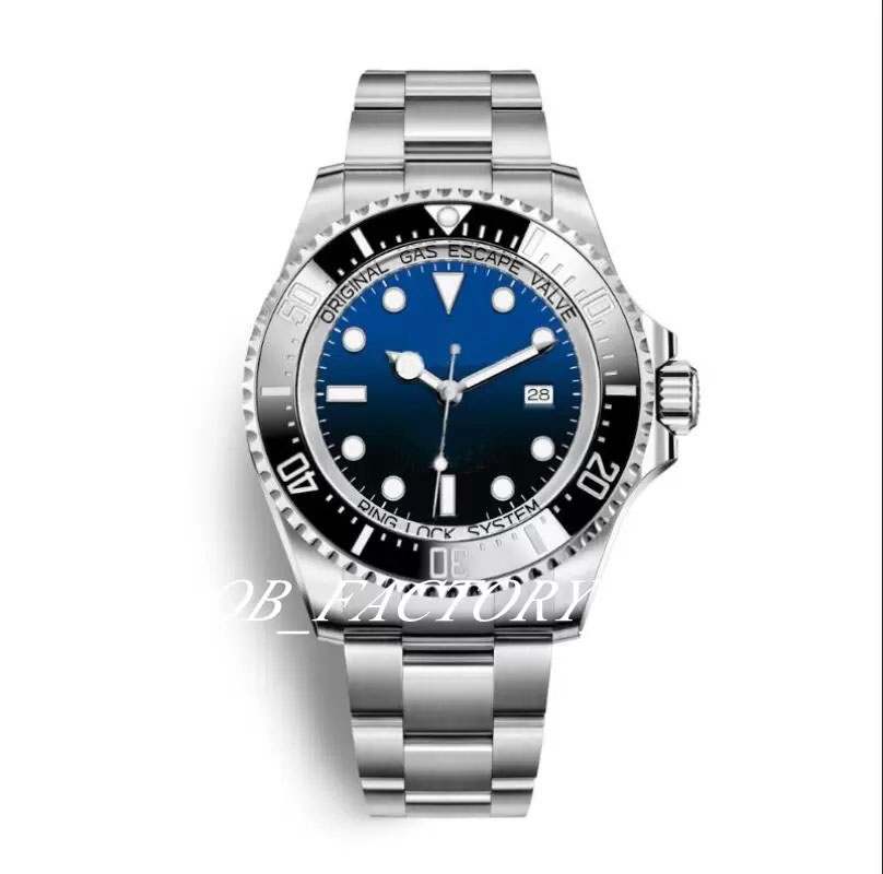 Relógio masculino 44mm d-azul moldura de cerâmica morador mar safira cisto aço inoxidável com fecho de bloqueio deslizante automático mecânico dive283e