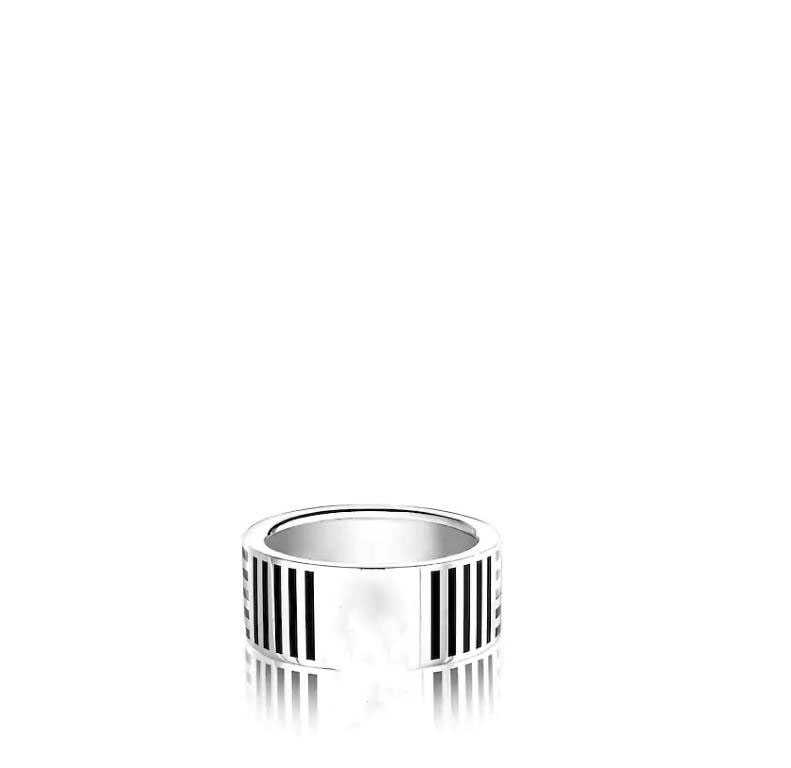 Luxe Designer Band Anneaux Stripe Femmes Hommes En Acier Inoxydable V Lettre Titane Acier Anneau 18K Plaqué Or En Métal De Mariage Jewe246L