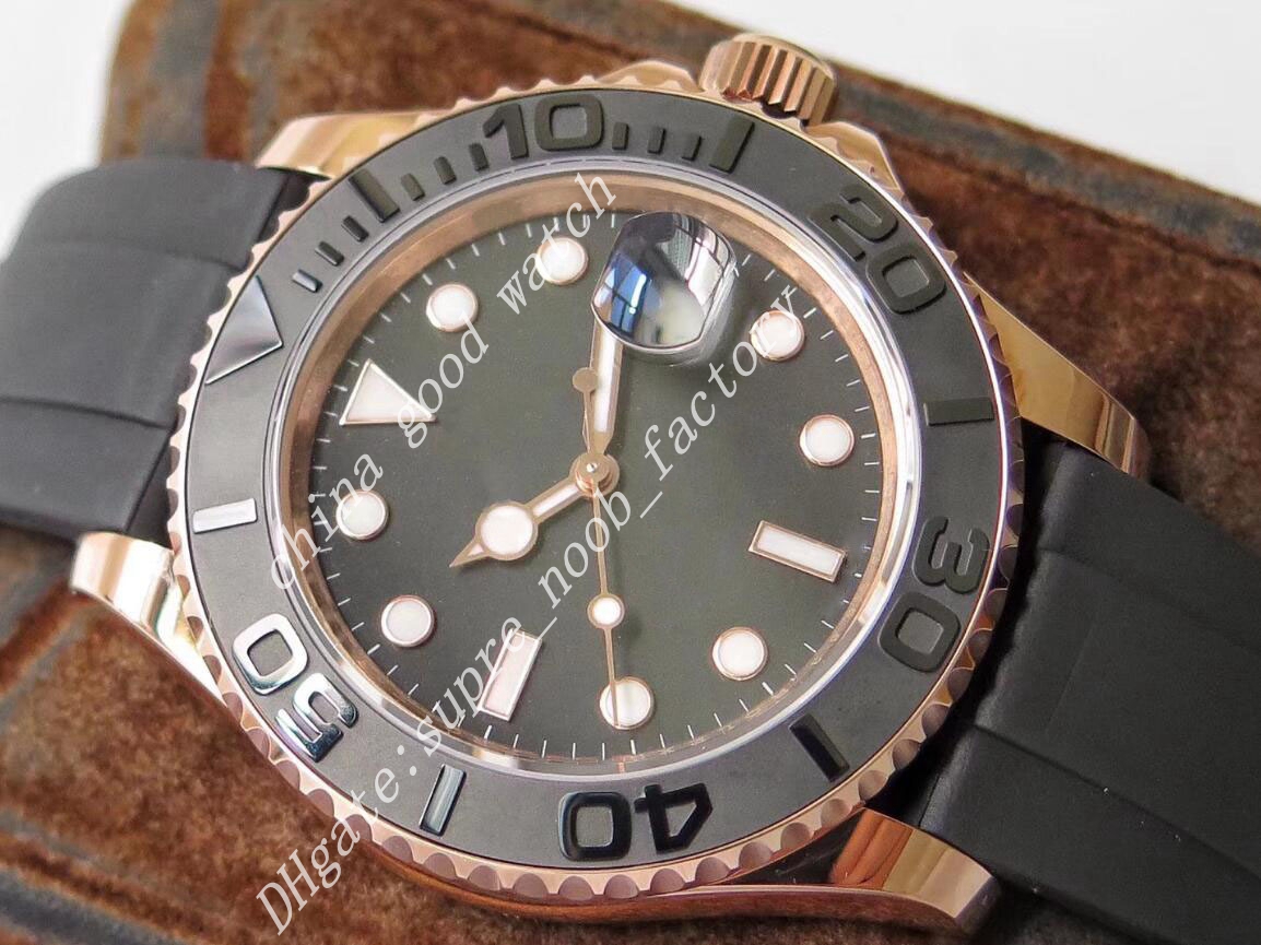 ساعات الرجال Super Factory 40mm Rose Gold Watches Mens Cal 3135 Watch 28800 VPH HZ Movement Automatic Movement VRF Dive Rubber Strap SAPP288L