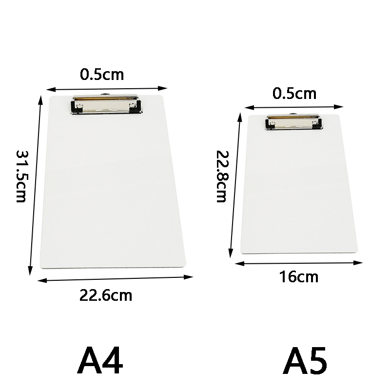 Presse-papiers de sublimation vierge A4 A5 Clip en bois à profil bas Tableaux d'écriture DIY Transfert de chaleur Attelle de stockage de documents pour étudiants Enseignants Enfants