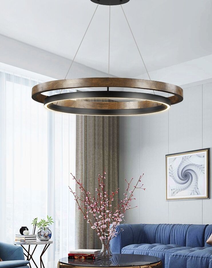 Nordic light luxury minimalist chandeliers dining room chandelier LED bedroom living room modern ring lights