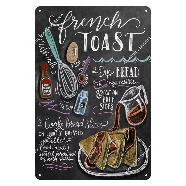 Деликатная фаст -фуд металлическая картина жестяная табличка кофейная доска винтажный ресторан домашний батон