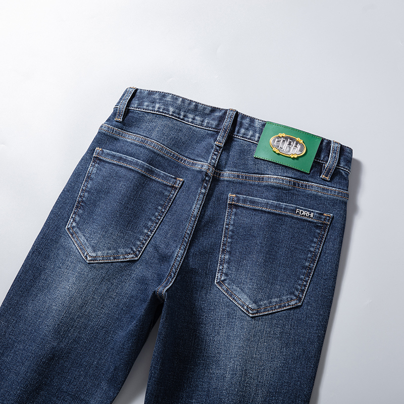 Nieuwe jeans chino broek broek heren broek stretch herfst winter close passende jeans katoenen broek gewassen rechte zakelijke casual kf9921