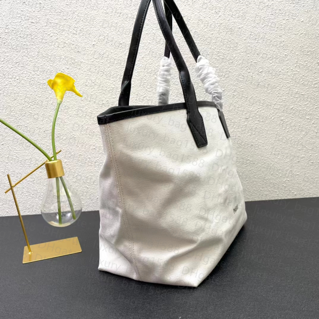 Moda BB Tote Bag worka na płótnie na płótnie rękojeści torebki z logo z logo otwarte designerskie torba na ramię