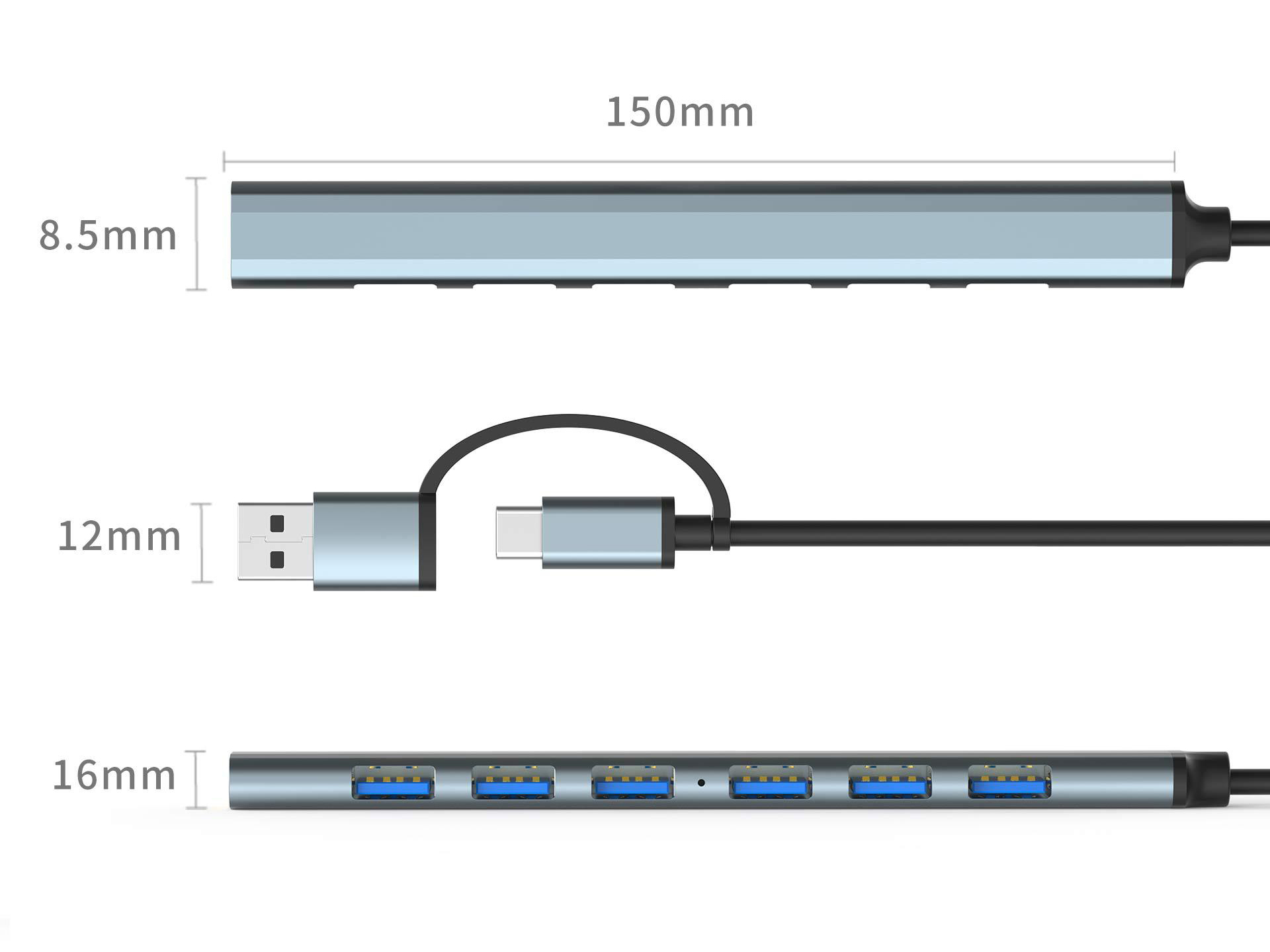 USB Hubs Tip C 2 in 1 yerleştirme istasyonu USB C HUB 3.0 adaptör 7 MacBook Air iPad Dizüstü Bilgisayar Çevre Birimleri