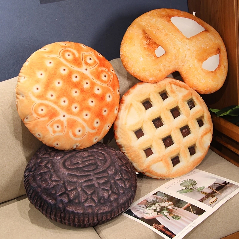 45 -см моделирование кремовое печенье печенье плюшевые подушки фаршированные мягкие жизненные бисквиты бросают подушку подушки сиденья подарки для дома декор