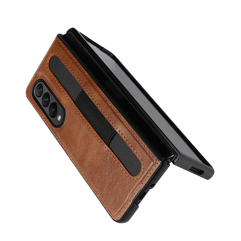 Retro Folding Vintage Leather Phone Cases for Samsung Galaxy Z Fold3 5G Pen Slot Holder Full Protective Soft Bumper Business Shell Shockproof