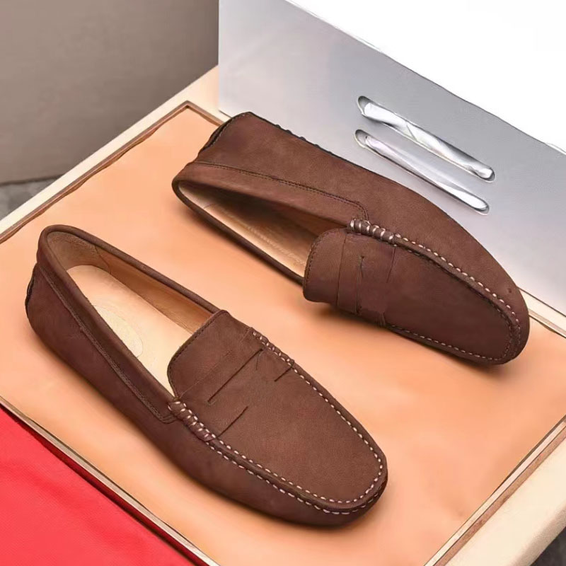 2022 mocassini da uomo firmati British Business sandali di lusso 100% pelle Lazy Beanie Casual slip-on Set scarpe da piede moda Sandalo con tacco basso quadrato testa tonda taglie 38-45