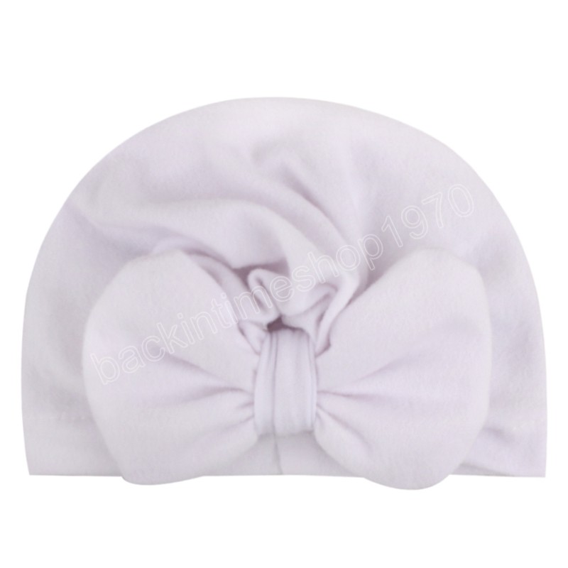 19x17 cm doux pour la peau bébé filles arcs casquettes couleur unie à la main nœud papillon enfant en bas âge chapeau enfants accessoires cadeau d'anniversaire