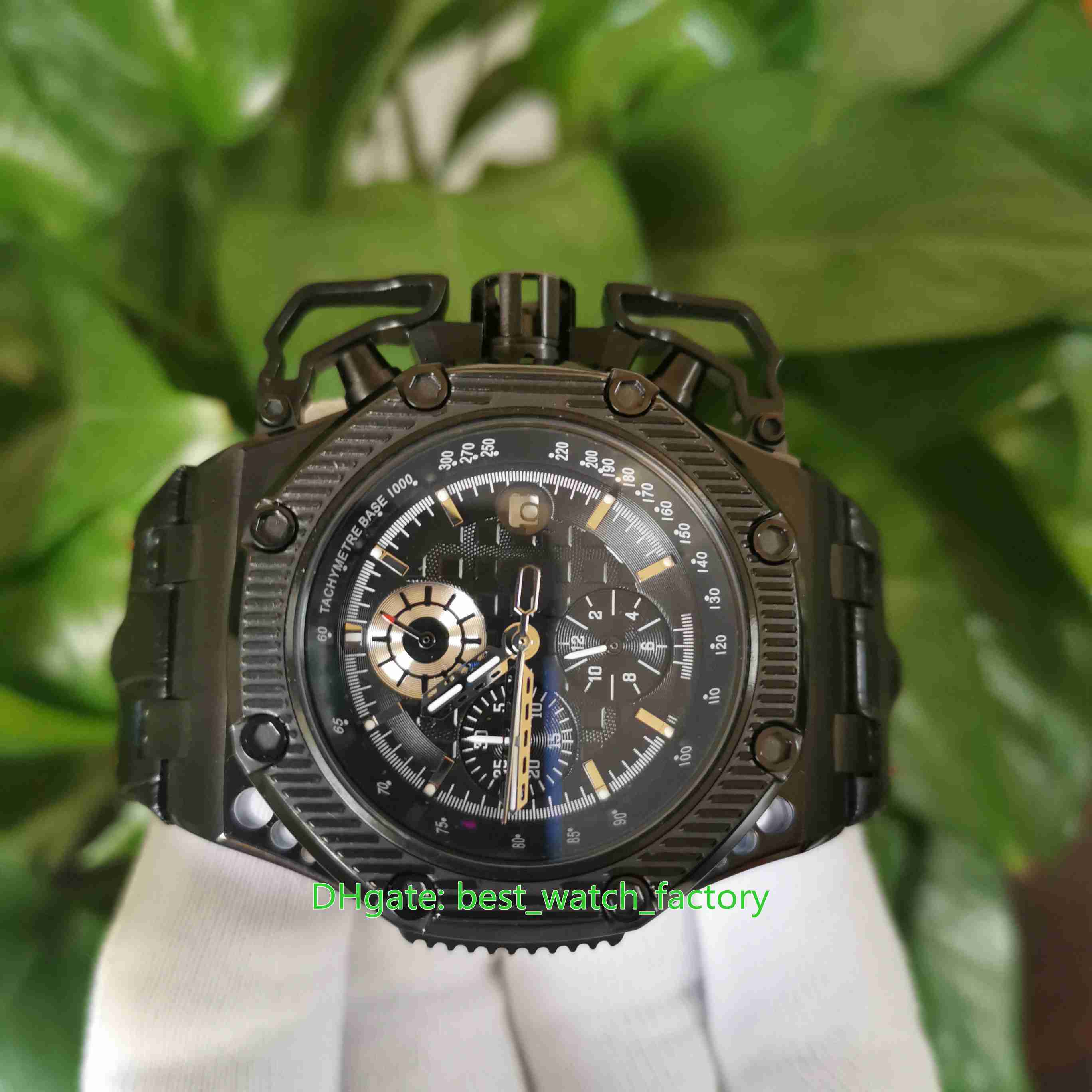 Selling Mens Watch 42mm Survivor 26165 26165IO 00 A002CA 01 Chronograph Workin Watches Black PVD Case Sapphire Glass Leather B238N