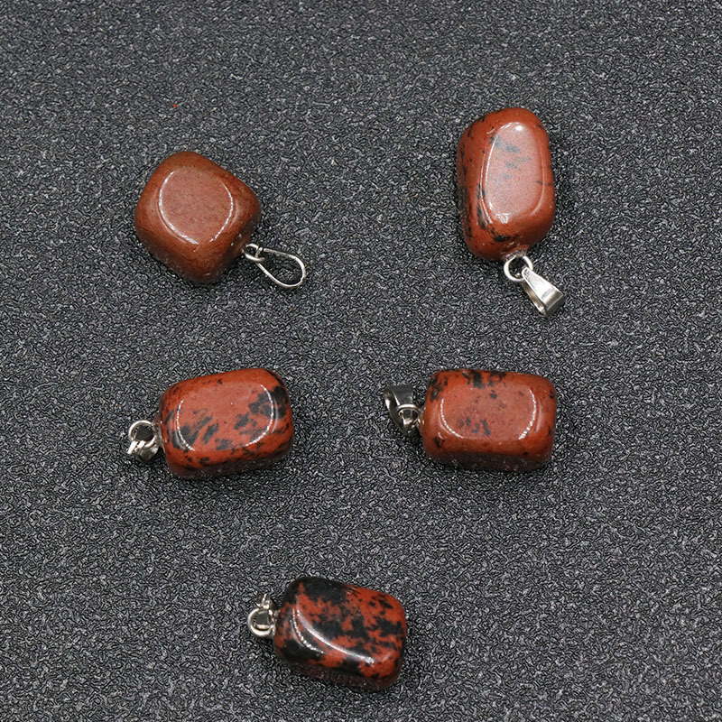 Mini Unregelmäßiger Kristall Quadratische Form Anhänger Bunte Jade Naturstein Mixed Charms Schmuck Zubehör Herstellung Halskette Großhandel