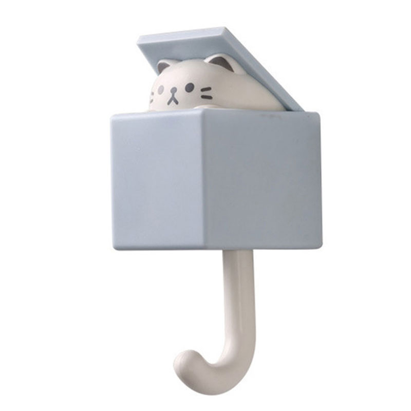 Creative gato gancho fofo dormit￳rio sem costura cabides de porta gancos de guarda