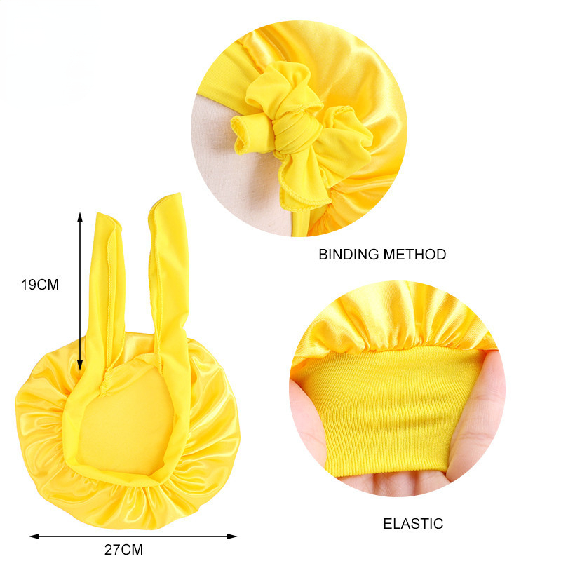 Bonnet en Satin de couleur unie pour enfants, Bonnet de couchage pour bébé avec ruban élastique réglable, accessoires pour cheveux, 2022