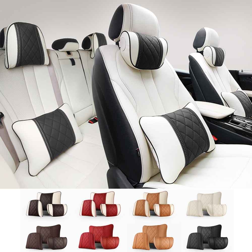 Luxury Car Pillow Nappa For Mercedes Benz Maybach S-Class Headrest Leather Automobile Travel Neck Rest Pillows Support Cushion