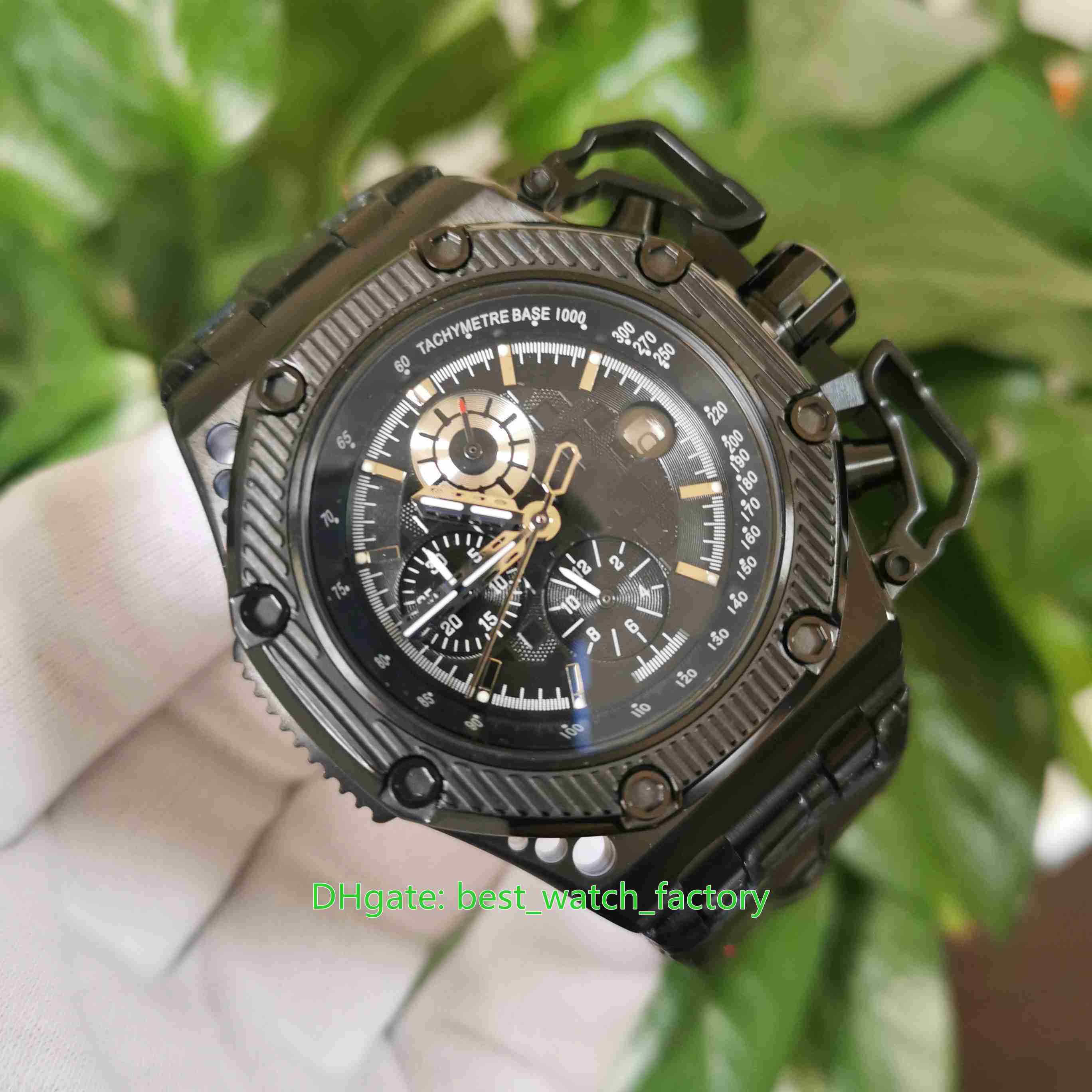 Selling Mens Watch 42mm Survivor 26165 26165IO 00 A002CA 01 Chronograph Workin Watches Black PVD Case Sapphire Glass Leather B238N