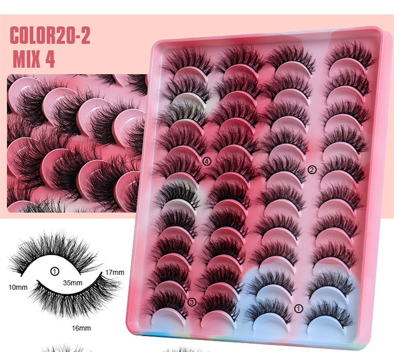 Fluffy Eyelashes Extension Reusable Volume Messy Full Strip Lash Dramatic Thick Natural Look Eye Lashes With Colorful Tray