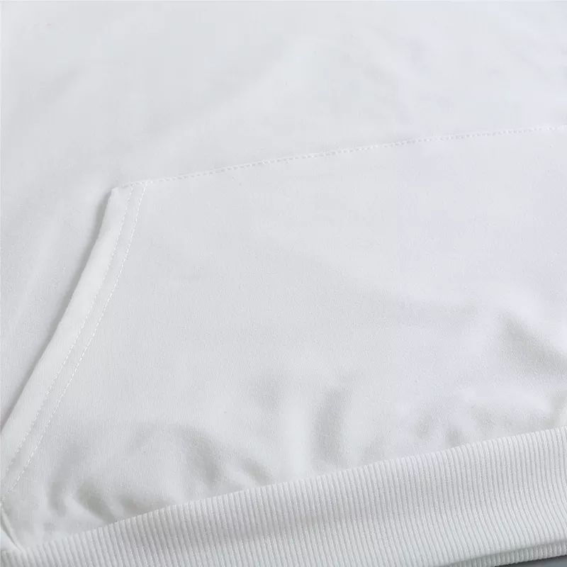 Yerel Depo Isı Transferi Boş Süblimasyon Beyaz Hoodies Uzun Kollu Kapşonlu Süvari Polyester Karışık Boyutlar Z11