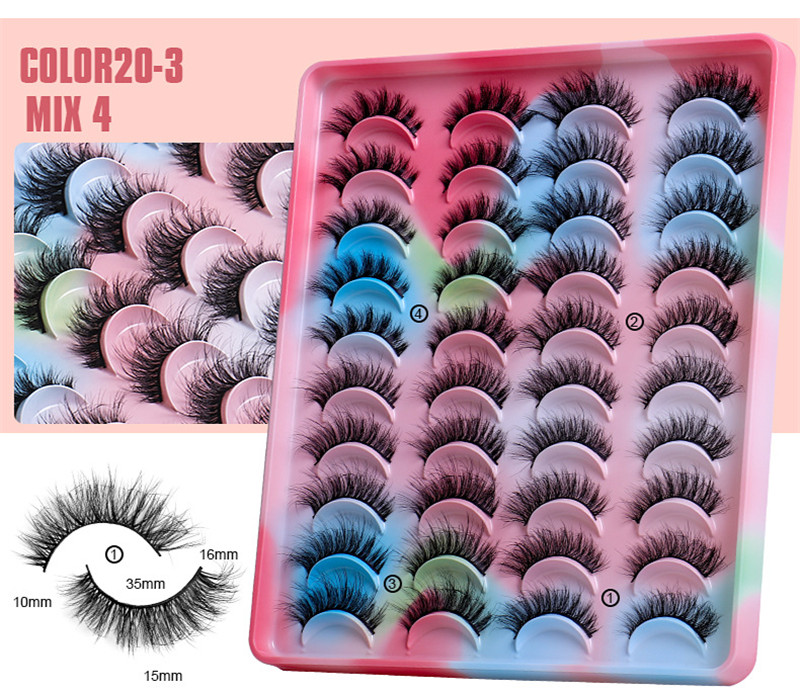 Fluffy Eyelashes Extension Reusable Volume Messy Full Strip Lash Dramatic Thick Natural Look Eye Lashes With Colorful Tray